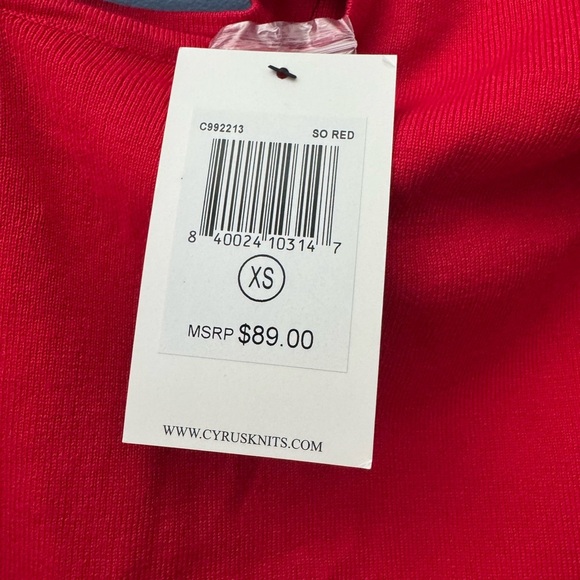 Cyrus Red Off-the-Shoulder Sweater - Picture 3 of 3